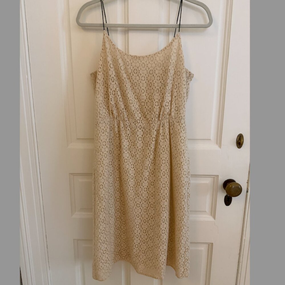 J. Crew Ivory Lace Crochet Slip Dress Size 10
